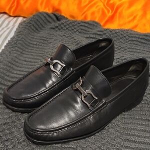 Bruno Magli Black Leather Loafers Size 10‎ - Made In Italy
